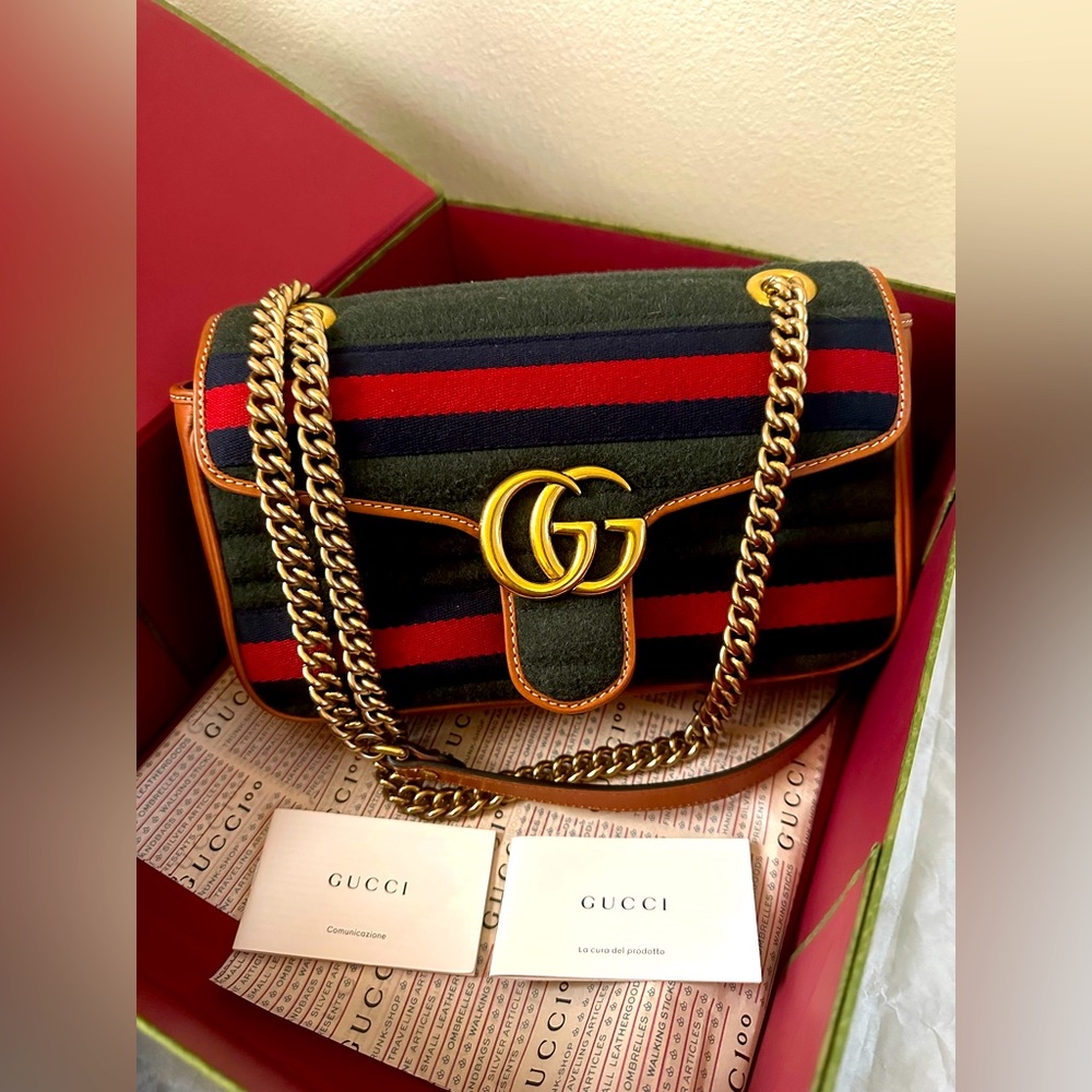 Rare Gucci Marmont Shoulder Bag Flap Closure Bag
